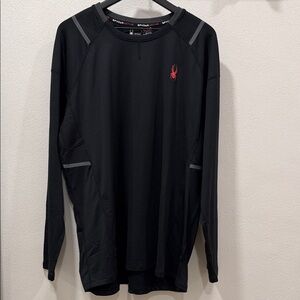 Spyder Black and Red Long Sleeve Men's Tee